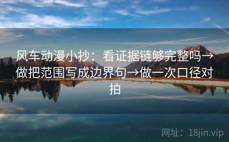 风车动漫小抄:看证据链够完整吗→做把范围写成边界句→做一次口径对拍 第2张 风车动漫小抄:看证据链够完整吗→做把范围写成边界句→做一次口径对拍 第2张