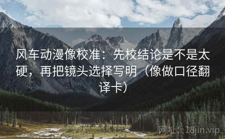 风车动漫像校准：先校结论是不是太硬，再把镜头选择写明（像做口径翻译卡）