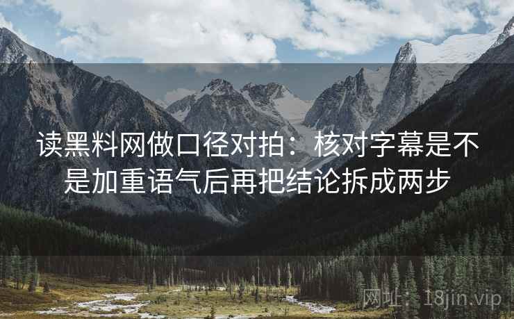 读黑料网做口径对拍：核对字幕是不是加重语气后再把结论拆成两步  第2张
