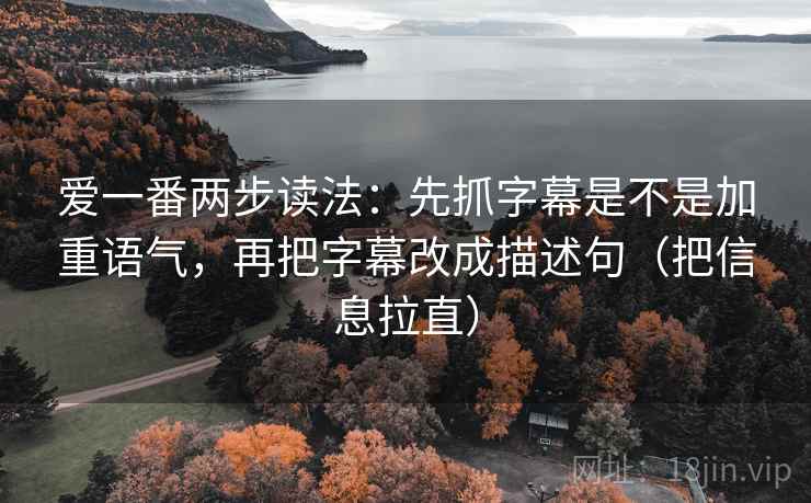 爱一番两步读法：先抓字幕是不是加重语气，再把字幕改成描述句（把信息拉直）  第1张